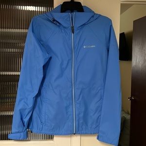 Women’s Columbia Size Large Blue Hooded Windbreaker
